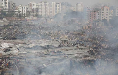 Fire gutted Shialbari Jhilpar Slum in Rupnagar area at Mirpur 6 on Wednesday, March 11, 2020 | Mahmud Hossain Opu/Dhaka Tribune