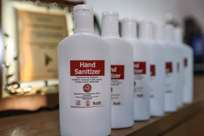 Hand sanitizers made by Buet students | Mahmud Hossain Opu/Dhaka Tribune