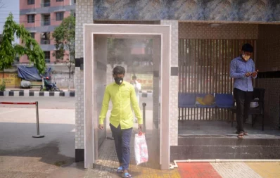 Disinfection Gate at Central Police Hospital in Rajarbagh  Mahmud Hossain Opu/Dhaka Tribune