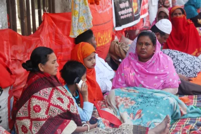 Left in the lurch - A total of 114 apparel workers died and countless others were injured in a massive fire that raged through Tazreen Fashions factory in Ashulia on the outskirts of the capital on November 24, 2012. Many of whom survived now live in horrid conditions at Nishchintpur in Ashulia. The survivors and their family members demonstrated in front of National Press Club in the capital, demanding due compensation, rehabilitation and full treatment, which elude them eight years on.