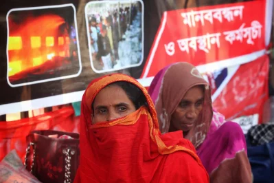 Left in the lurch - A total of 114 apparel workers died and countless others were injured in a massive fire that raged through Tazreen Fashions factory in Ashulia on the outskirts of the capital on November 24, 2012. Many of whom survived now live in horrid conditions at Nishchintpur in Ashulia. The survivors and their family members demonstrated in front of National Press Club in the capital, demanding due compensation, rehabilitation and full treatment, which elude them eight years on.