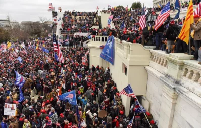 Supporters of U.S. President Donald Trump gather in front of the U.S. Capitol Building in Washington, U.S. January 6, 2021 Reuters