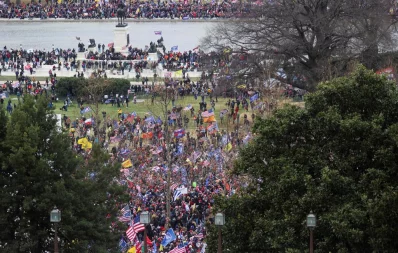 Supporters of US President Donald Trump protest outside the US Capitol, in Washington, US, January 6, 2021 Reuters