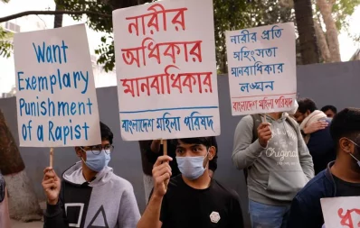 Demonstrators hold a protest rally against the rape and murder of an O Level student, in front of the Jatiya Sangsad Bhaban in Dhaka on Thursday, January  14, 2021 Mahmud Hossain Opu/Dhaka Tribune