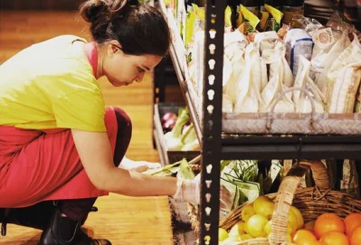 Kishwar looking for the right spices to cook up a storm in the kitchen
