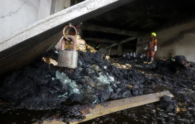 Aftermath of Narayanganj factory fire as firefighters work to put out small fires that reignited from embers in the debris Mehedi Hasan/Dhaka Tribune