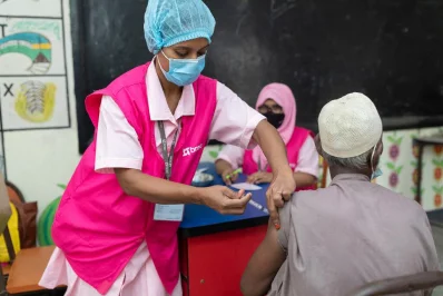 BRAC supported the governmentu2019s vaccination drive by managing nine COVID-19 vaccination centres in Dhaka with the help of midwives from BRAC James P Grant School of Public Healthn