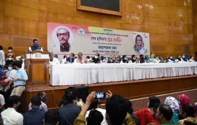 On the occasion of Sheikh Hasinas birthday, Bangladesh Awami League organized a discussion meeting at Banga Bandhu International Conference Center on Tuesday ,September 28, 2021 Dhaka Tribune