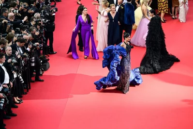 Lebanese influencer Alice Abdel Aziz arrives to attend the screening of "Final Cut (Coupez !)" ahead of the opening ceremony of the 75th edition of the Cannes Film Festival in Cannes, southern France, on May 17, 2022 AFP