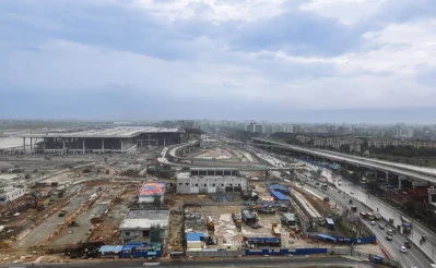 A bird`s eye view of the under-construction third terminal of Hazrat Shahjalal International Airport in Dhaka. Photo: Mahmud Hossain Opu/Dhaka Tribune