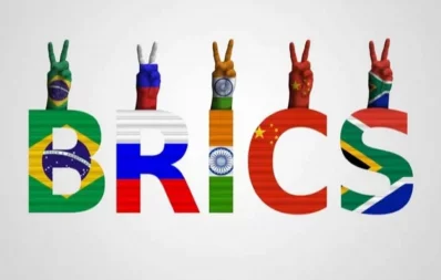 An illustration shows the logo of BRICS Photo: Collected