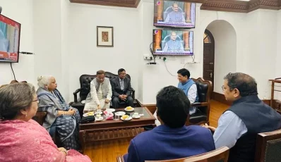 Indian Commerce Minister Piyush Goyal with Awami League delegation in India on Tuesday, August 8, 2023. Photo: Courtesy