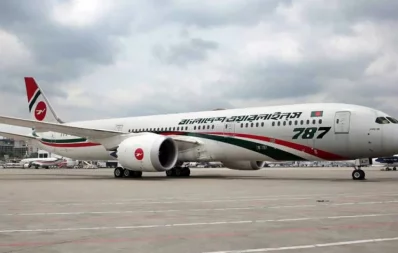 File image of a Biman Bangladesh Airlines aircraft at the Hazrat Shahjalal International Airport. Photo: Dhaka Tribune