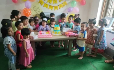 The photo showed children celebrating a party in a pre-school in the capital recently. Courtesy/Little Ducklings