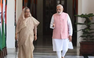 File image of Prime Minister Sheikh Hasina and her Indian counterpart Narendra Modi. Photo:Prime Minister Narendra Modi`s official website