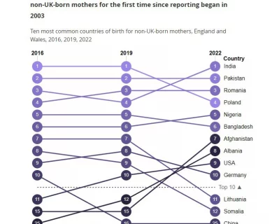 The data of Office National Statistics (ONS) shows the position of countries of non-UK-born mothers in the list published on Thursday, August 17, 2023. Photo: Collected 