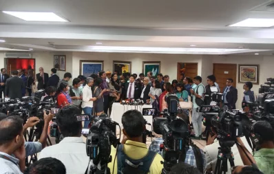 Foreign Minister Dr AK Abdul Momen speaks with reporters regarding the visit of French President Emmanuel Macron in Dhaka on Wednesday, August 30, 2023. Photo: Nurul Islam Hasib/ Dhaka Tribune