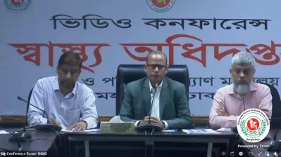 Additional Director General of DGHS Prof Dr Ahmedul Kabir speaks at a press conference on Sunday, September 17, 2023. Photo: Bangla Tribune