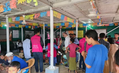 A five-member delegation from the &ldquo;Aga Khan Award for Architecture (AKAA)&rdquo; committee visits the Rohingya camps in Cox`s Bazar on Tuesday, September 19, 2023. Photo: Courtesy