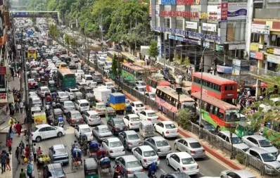 The undated image shows severe traffic congestion on a street in Dhaka. Photo: Dhaka Tribune