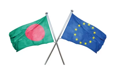 Representational image of Bangladesh-EU flag. Photo: Collected