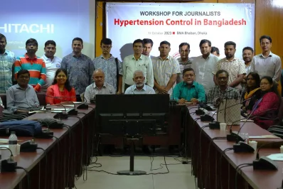 A workshop for journalists titled &lsquo;Hypertension Control in Bangladesh&rsquo; held at BMA Bhaban in Dhaka on Tuesday, October 31, 2023. Photo: Dhaka Tribune
