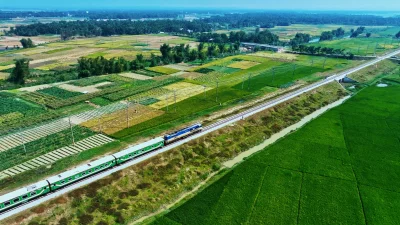 The Ariel view of Chittagong-Cox`s Bazar rail line. Photo: Dhaka Tribune