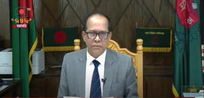 A screengrab of Chief Election Commissioner Kazi Habibul Awal announcing the schedule for the upcoming general election.
