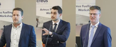 Combination of photos show CLA-VAL&rsquo;s Fuelling Sales Manager John Pherrin, left, LARCO Business Engineer Nicolas Le Sciellour, middle, and Managing Director of FAUDI Aviation Asia Dave Foss. Photo: Courtesy