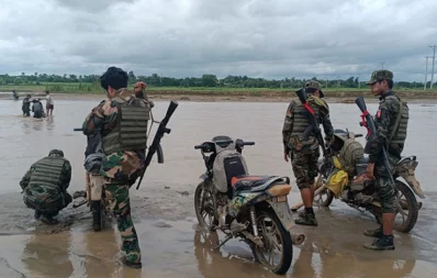 MyanmarTroops of the All Burma Students’ Democratic Front are seen during an operation in Myanmar’s Sagaing Region. Photo: Collected