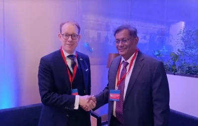 Foreign Minister Dr Hasan Mahmud meets Swedish Foreign Minister Tobias Billstr&ouml;m at the 3rd Indo-Pacific Ministerial Forum being held in Brussels on Friday, February 2, 2024. Photo: BSS