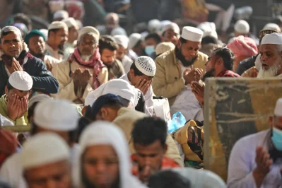 Devotees attend the Akheri Munajat of the first phase of Bishwa Ijtema, the second largest congregation of Muslims, in Tongi, Gazippur on Sunday, February 4, 2024. Photo: Ahadul Karim Khan/Dhaka Tribune