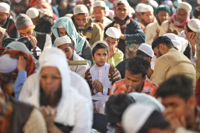 Devotees attend the Akheri Munajat of the first phase of Bishwa Ijtema, the second largest congregation of Muslims, in Tongi, Gazippur on Sunday, February 4, 2024. Photo: Ahadul Karim Khan/Dhaka Tribune