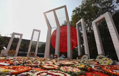 People from all walks of life paid  floral tributes to the Language Movement heroes at the Central Shaheed Minar in Dhaka on Wednesday, February 21, 2024. Photo: Ahadul Karim Ahad