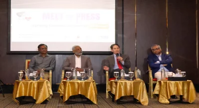 The image shows a glimpse of the event titled `Improving Cardiovascular Health in Bangladesh` organized by the National Heart Foundation of Bangladesh (NHFB), PROGGA (Knowledge for Progress), Global Health Advocacy Incubator (GHAI), and Resolve to Save Lives (RTSL) in Dhaka on Saturday, March 2, 2024. Photo: Dhaka Tribune