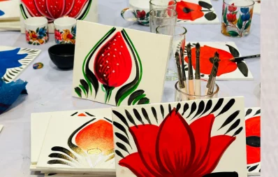 The image shows some paintings at the rickshaw art workshops in Dhaka on Sunday, March 10, 2024. Photo: Courtesy