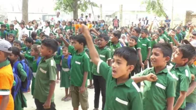 The image shows the students of a school in Cox`s Bazar. Photo: Dhaka Tribune