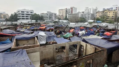 View of the Korail shanty town after a massive fire on Sunday, March 24, 2024. Photo: Ahadul Karim Khan/Dhaka Tribune