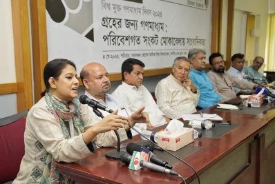 Chief Executive of Bangladesh Environmental Lawyers Association (BELA) Syeda Rizwana Hasan delivering her speech at a discussion organized by the Editors` Council marking World Press Freedom Day at the National Press Club in Dhaka on Saturday, May 4, 2024. Photo: Ahadul Karim Khan/ Dhaka Tribune