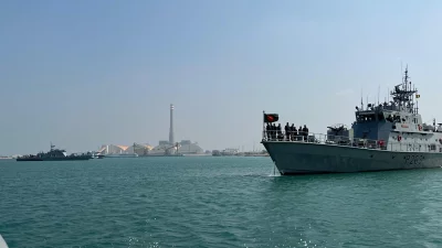 Photo shows the Matarbari deep-sea port, the construction of which is being spearheaded by Japan. Photo: Ali Asif Shawon/Dhaka Tribune 