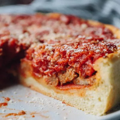 Chicago style deep dish pizza