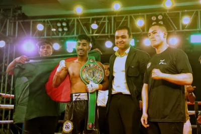 With the historic title winning campaign, Utshob maintained 100% winning record in the professional boxing arena, which is 9 out of 9 Photo: Ahadul Karim Khan/Dhaka Tribune