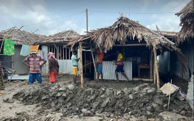 The image shows the aftermath of Cyclone Remal that made a landfall in the coastal districts of Bangladesh on Sunday, May 26, 2024. Photo: Ali Asif Shawon/Dhaka Tribune