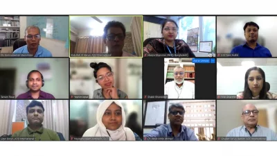 The image shows the glimpse of a virtual roundtable on suicide prevention, held on Wednesday, June 12, 2024. Photo: Dhaka Tribune