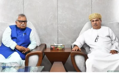 Ambassador of the Sultanate of Oman to Bangladesh Abdul Ghaffar Bin Abdul Karim Al-Bulushi pays a courtesy call on State Minister for Expatriates` Welfare and Overseas Employment Shofiqur Rahman Chowdhury at his office in Dhaka on Tuesday, July 9, 2024. Photo: BSS