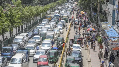 Students blockade to demand quota reform causes suffering to people in Dhaka on Wednesday, July 10, 2024. Photo: Ahadul Karim Khan/Dhaka Tribune