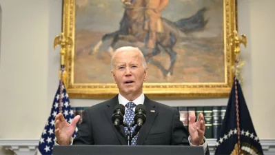 US President Joe Biden delivers remarks on his administration`s continued response efforts to Hurricane Helene in the Roosevelt Room of the White House in Washington, DC, on September 30, 2024.