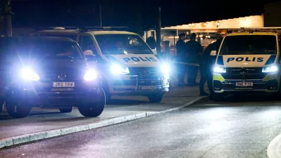 Police secures the area near the Israeli embassy in Stockholm after a suspected shooting on October 1, 2024. Photo: AFP