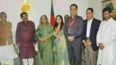 Kaimul Haque Rinku along with Sheikh Hasina in a photograph. Photo: Collected