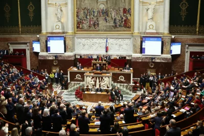 French Prime Minister Michel Barnier delivers a speech during the debate prior to the no-confidence votes on his administration at the National Assembly in Paris on December 4, 2024. Photo: AFP